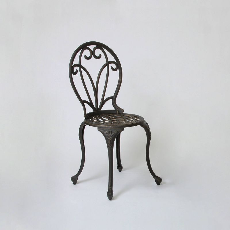 La Sola 3pc Metal Bistro Set - Black/Bronze - Christopher Knight Home