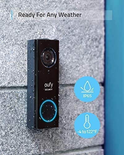 eufy Security WiFi Smart Video Doorbell, 2K Resolution, No Monthly Fees, Secure Local Storage, Free Wireless Chime (Requires Existing Doorbell Wires, 16-24 VAC, 30 VA or above)