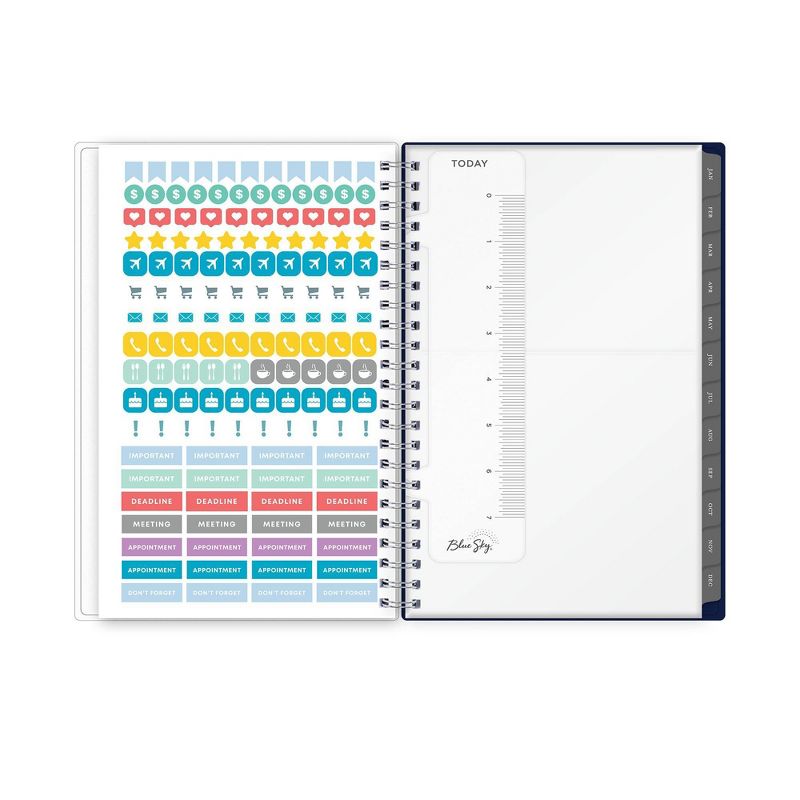 2021 Planner 5" x 8" Frosted Plastic Weekly/Monthly Wirebound Keoni Navy - Blue Sky