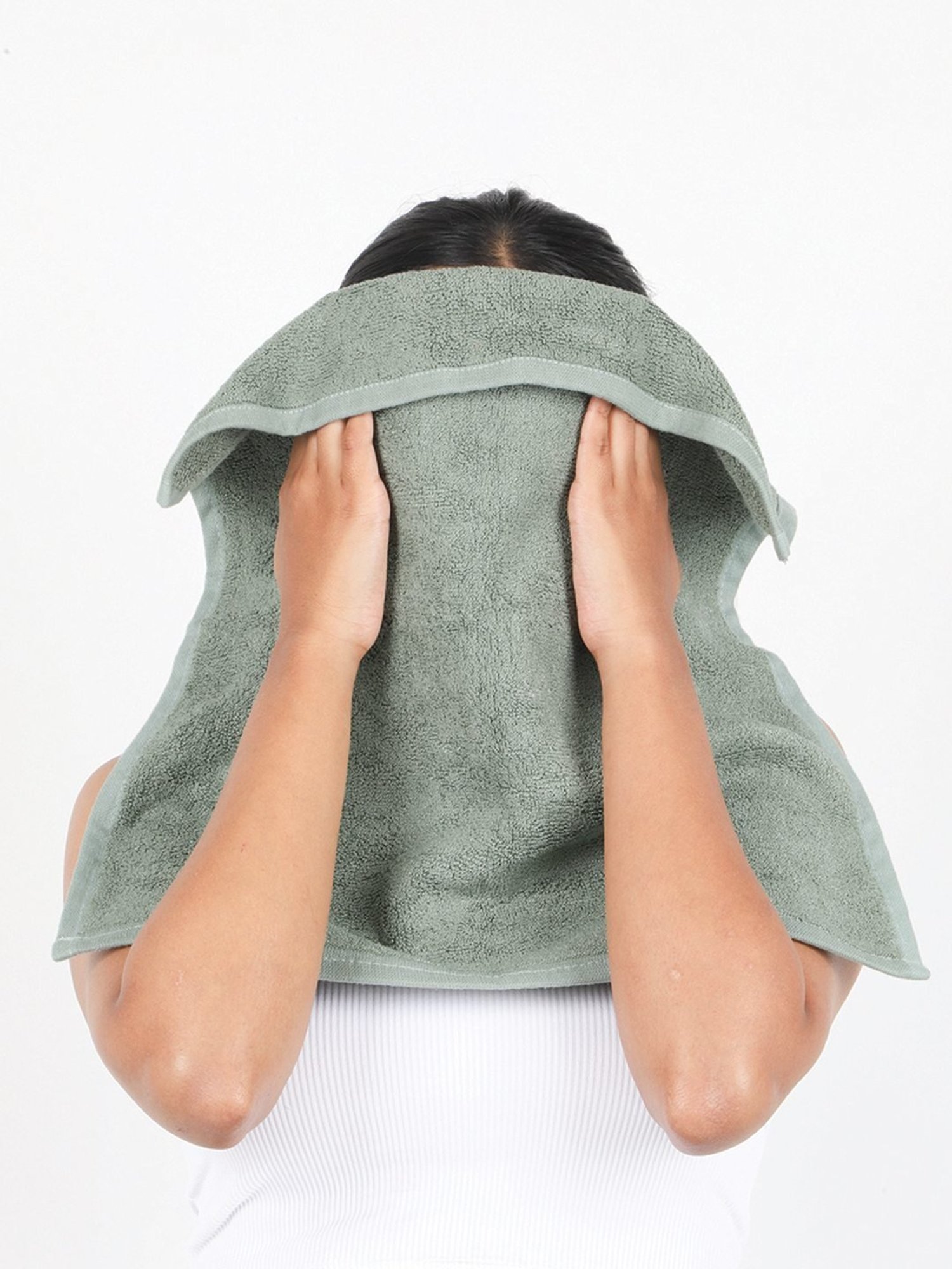 Doctor Towels Bamboo Terry Green 650 GSM Viscose Face Towel (Set of 4)