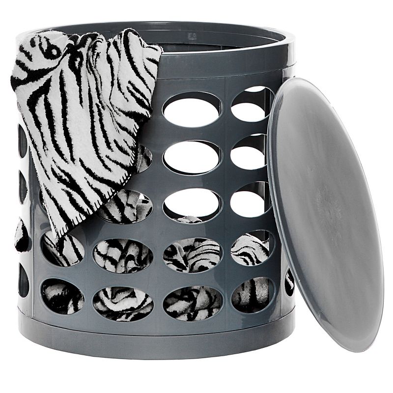 GitaDini Storage Ottoman Perforated Gray