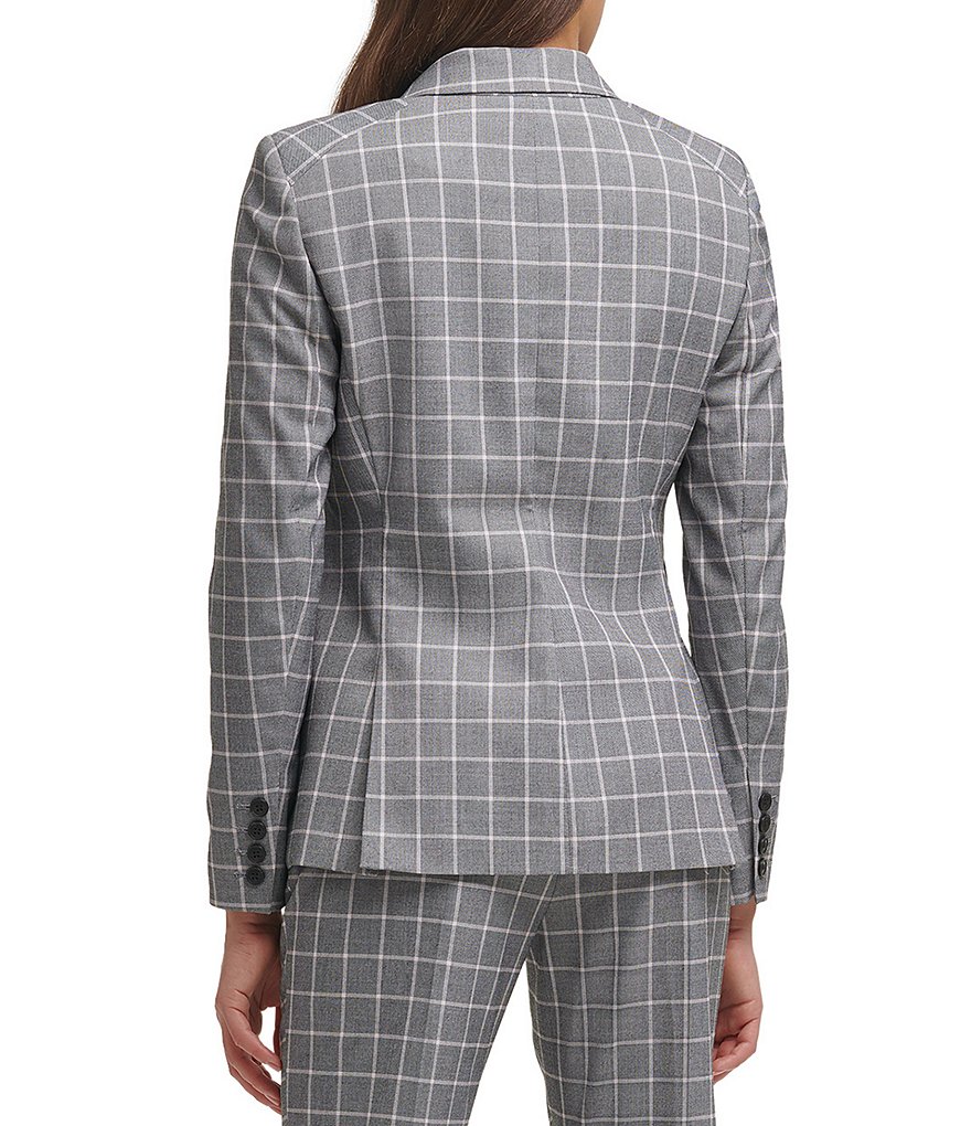 Kasper Glen Plaid Notch Lapel Two Button Front Pocket Jacket