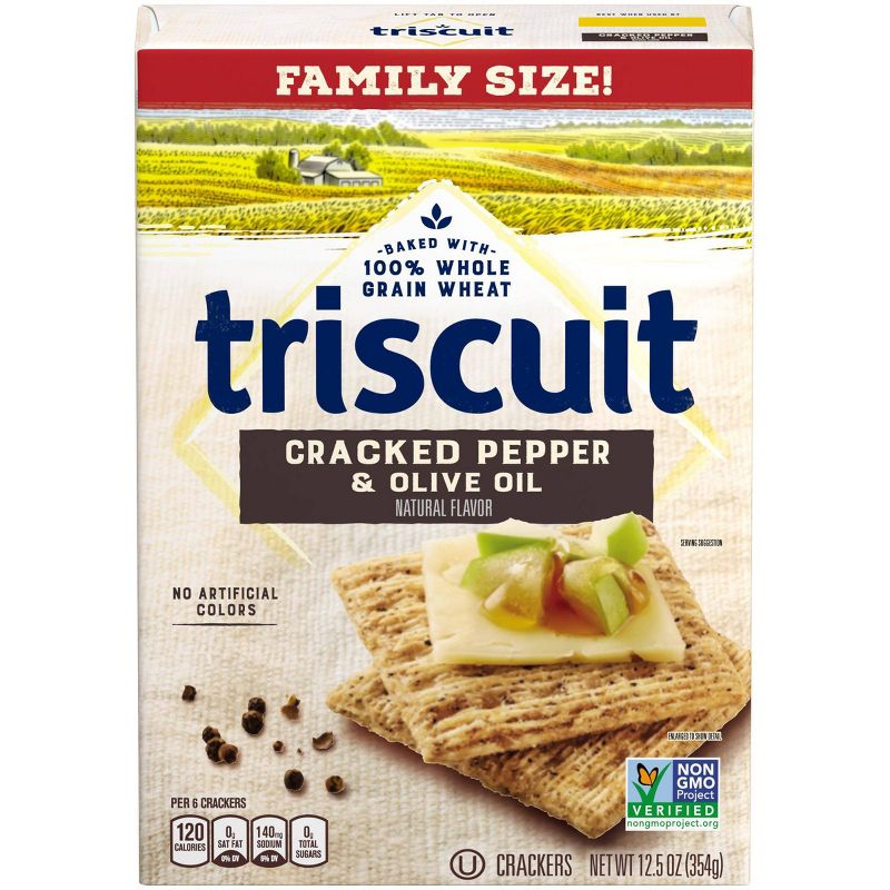 Triscuit Cracked Pepper & Olive Oil Crackers - Family Size - 13oz