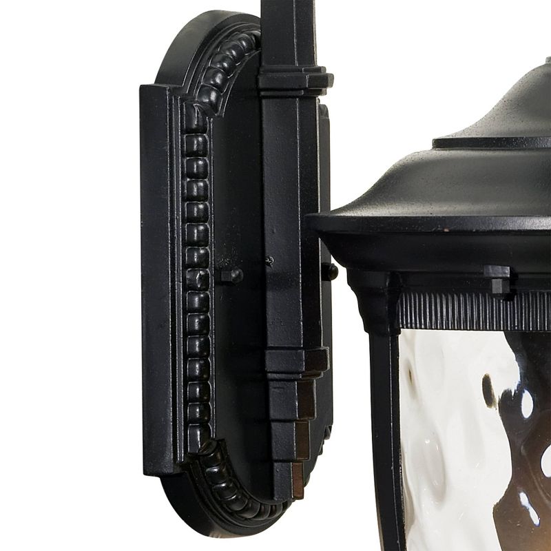 John Timberland Outdoor Wall Light Fixture Textured Black 20 1/2" Hammered Glass Exterior House Patio Porch