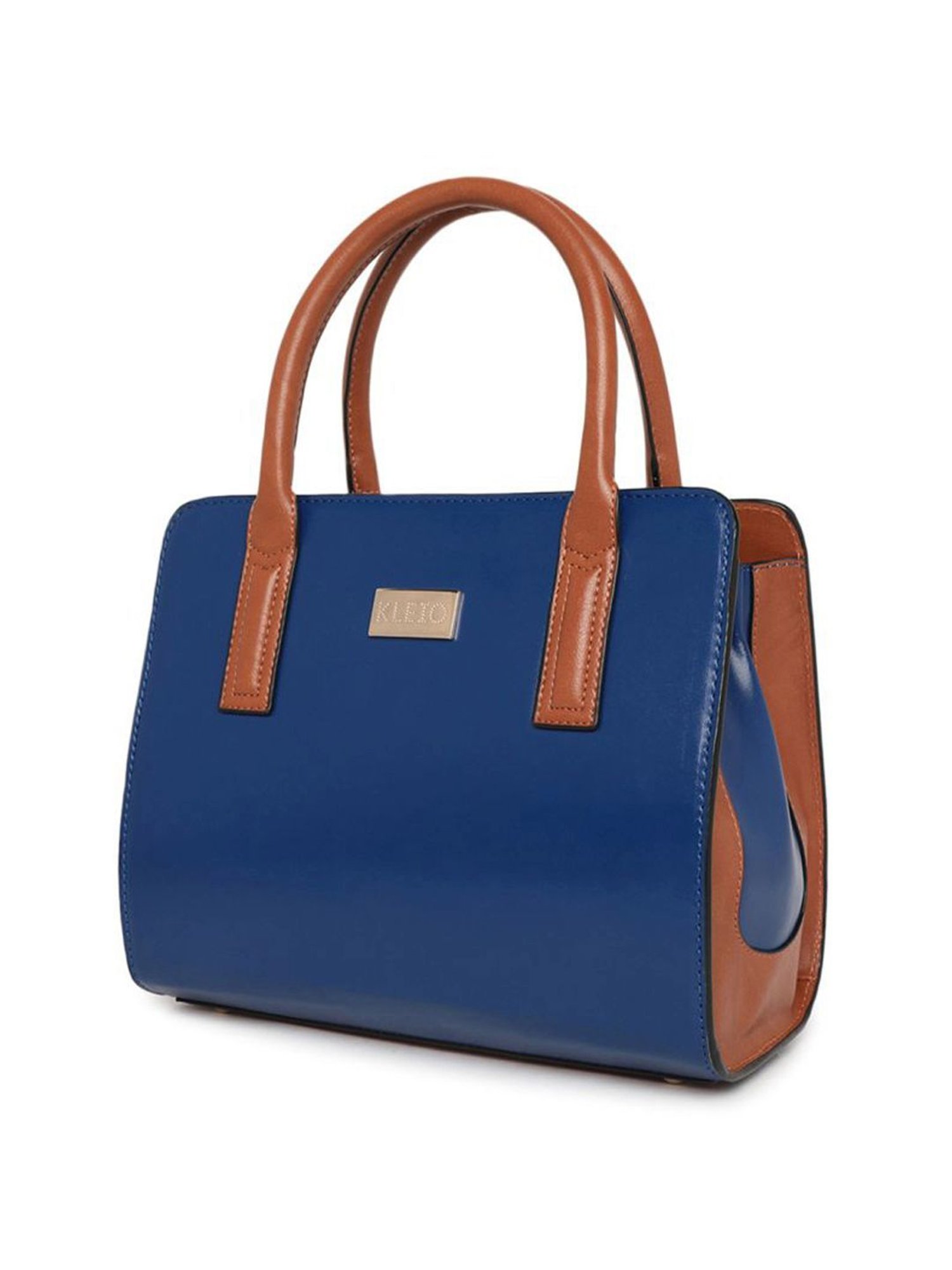 KLEIO Blue Solid Medium Handbag
