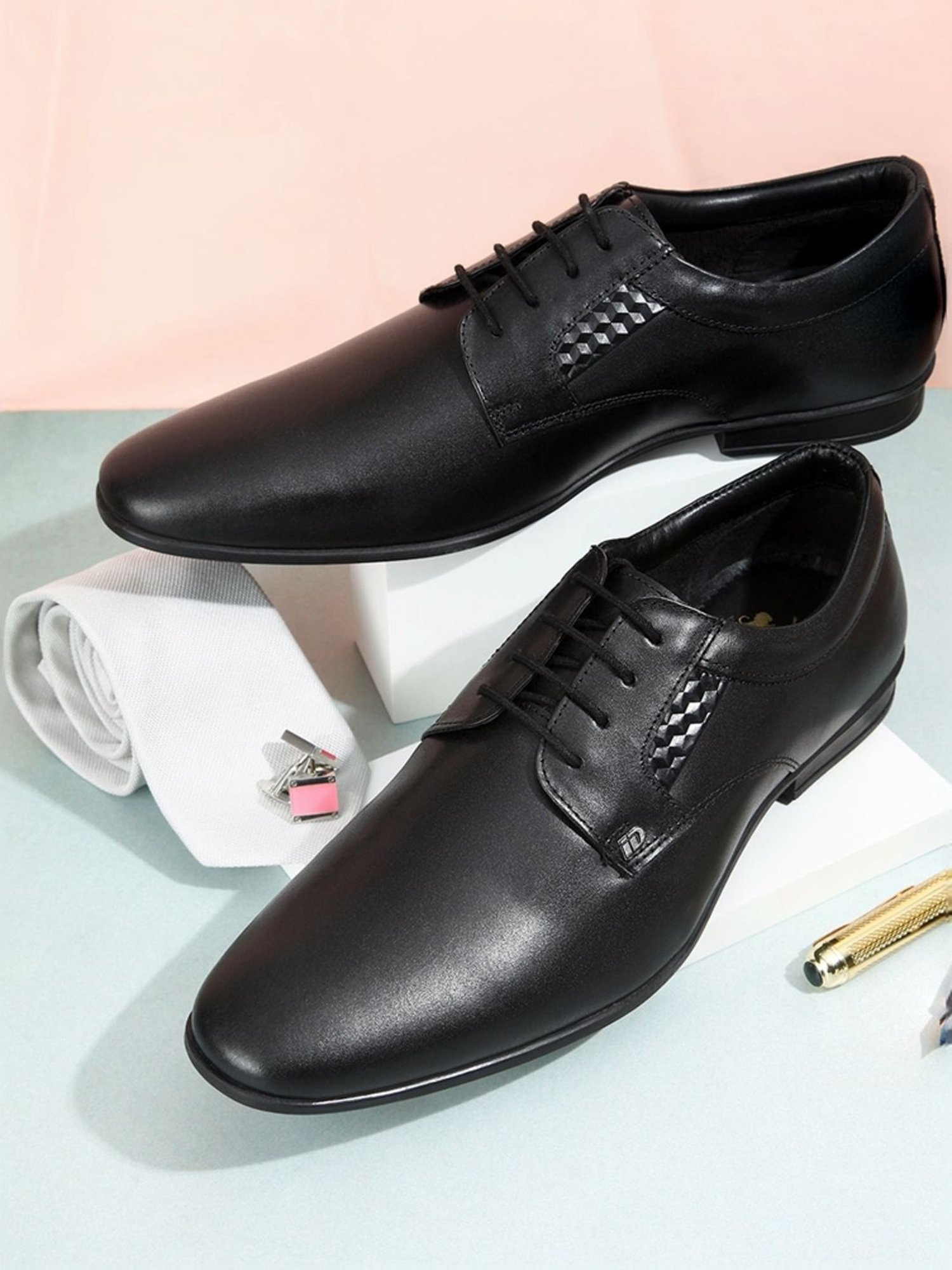 ID Men's Black Derby Shoes