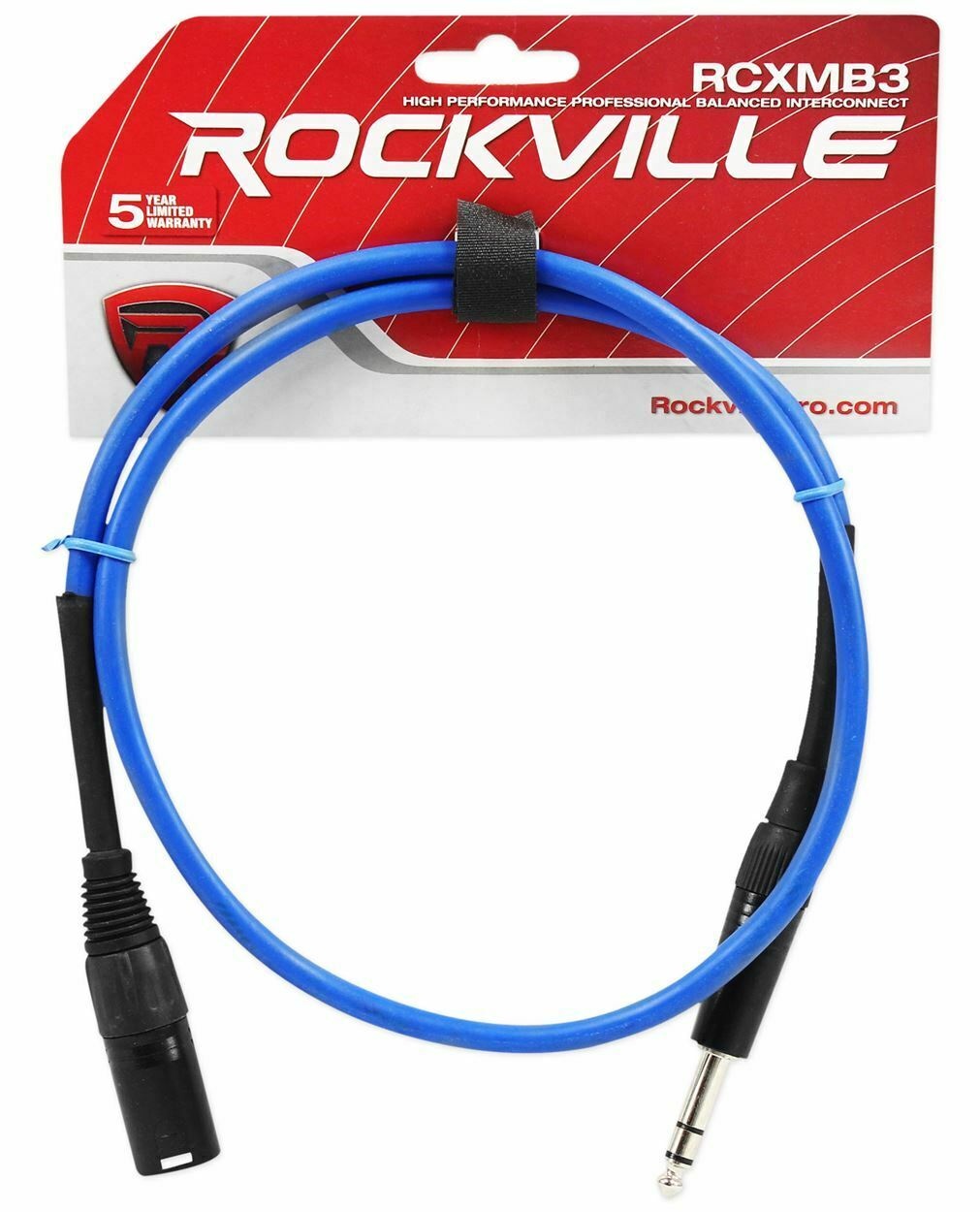 4   3' Male REAN XLR to 1/4'' TRS Balanced Cable OFC 4 Colors