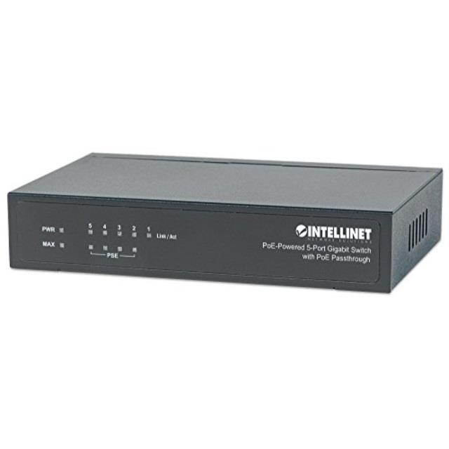Intellinet PoE-Powered 5-Port Gigabit Switch with PoE Passthrough