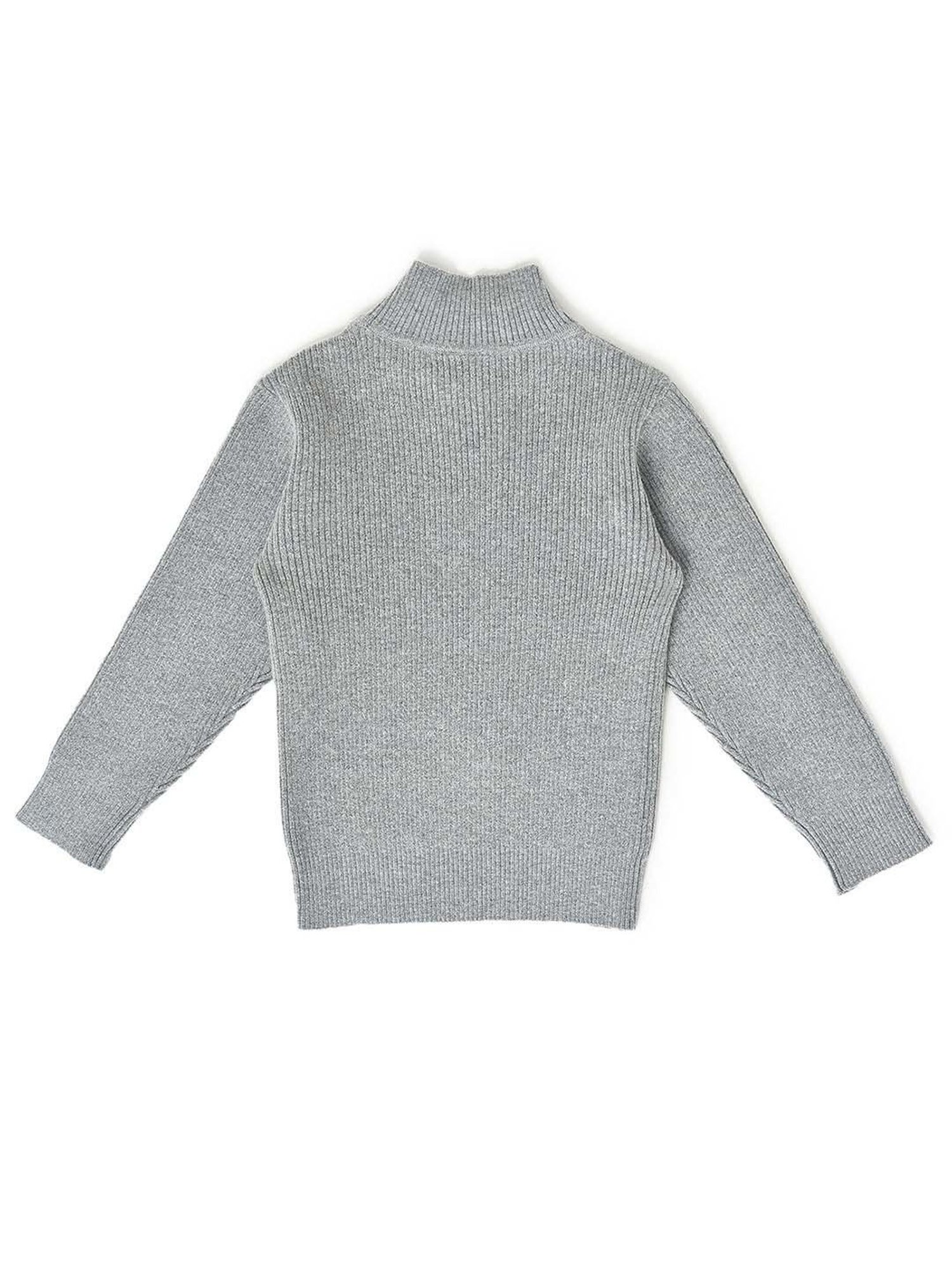 MiArcus Kids Grey Regular Fit Full Sleeves Sweatshirt