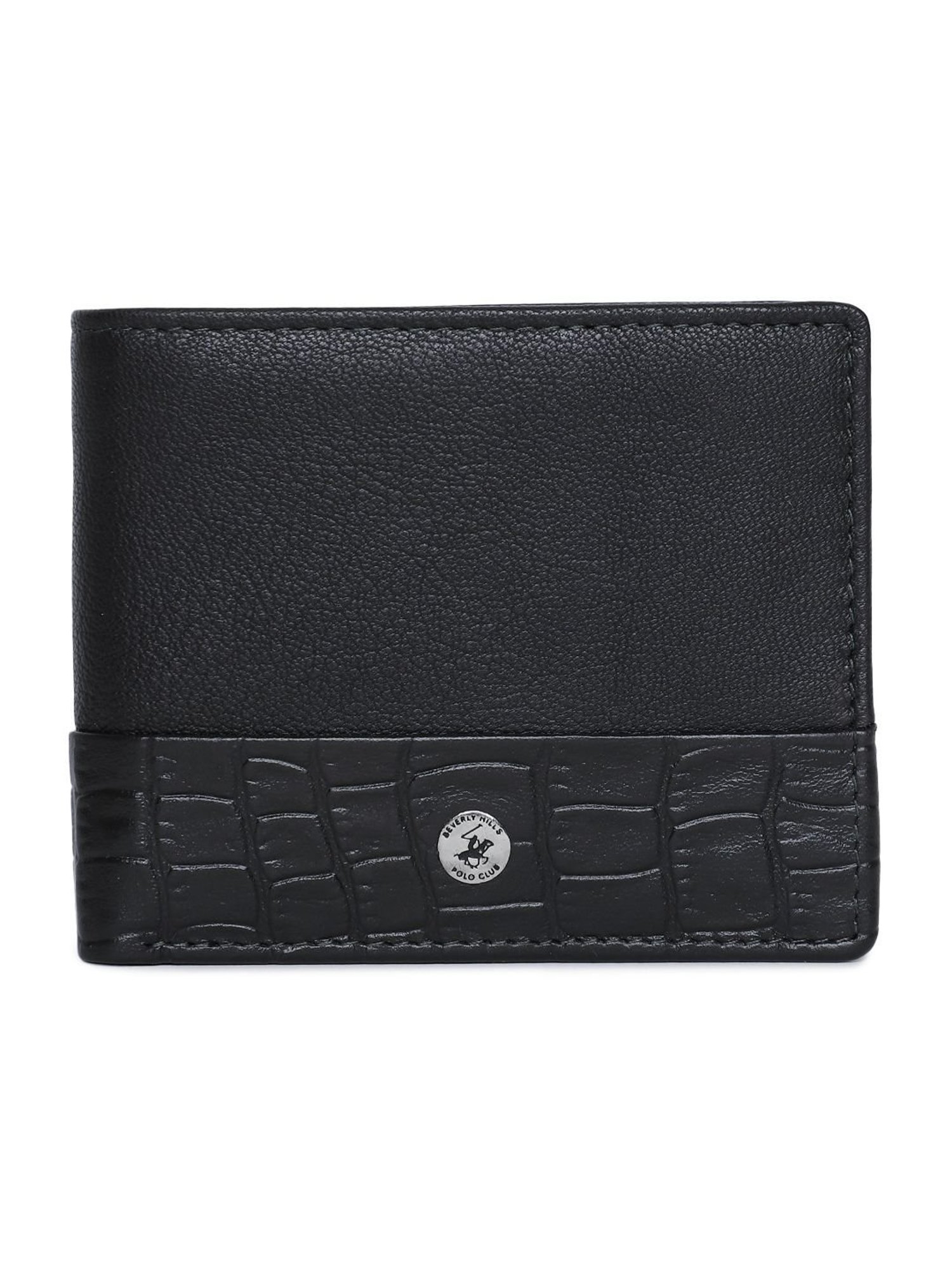 Beverly Hills Polo Club Navy Blue Animal Effect Bi-Fold Wallet for Men