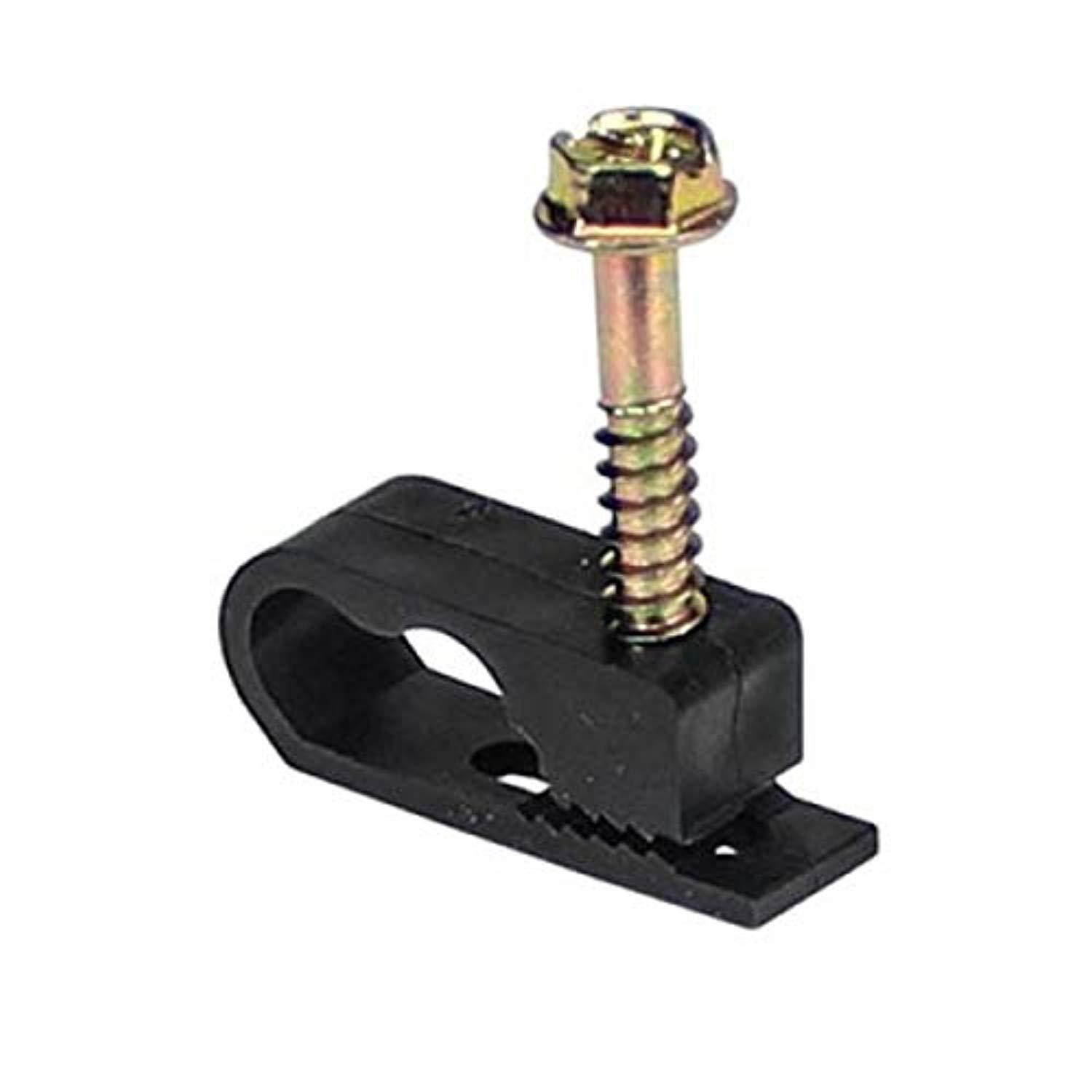 steren 10ct grip-clip dual cable mounting clip grey