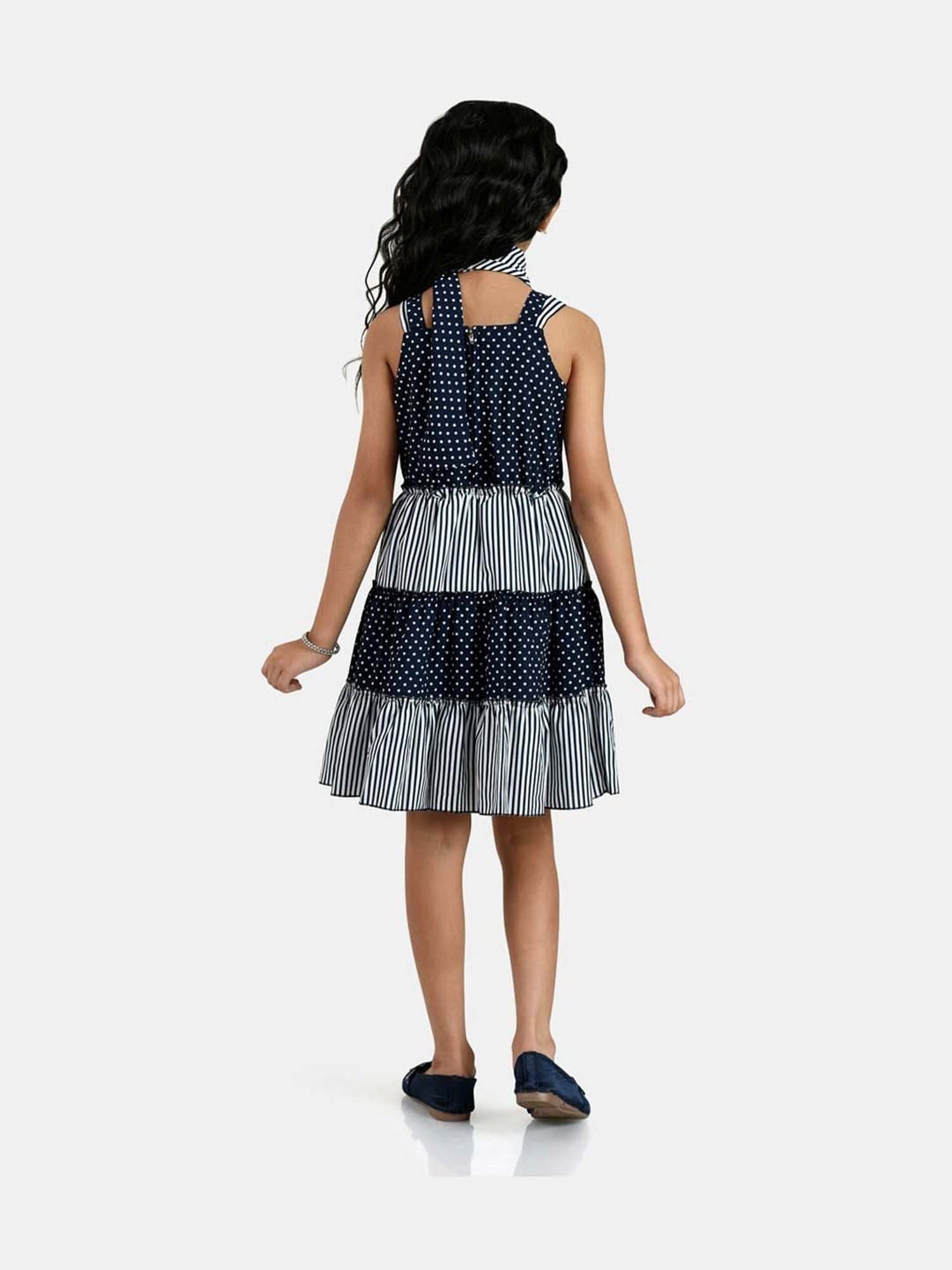 Peppermint Kids Navy Printed Dress