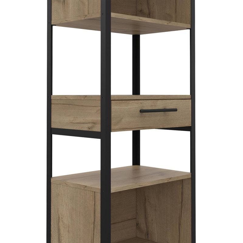 63" Emery 5 Tier Shelf Slim Bookcase Light Wood - RST Brands