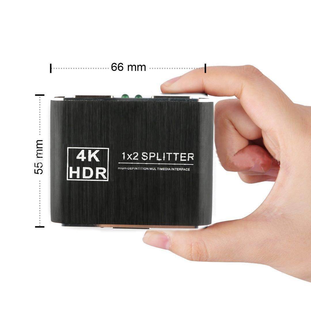 HDMI Splitter 1 in 2 Out - EULAN Full HD 1080P 3D 4K HDMI Switch HDMI2.0b Splitter Support 3840x2160@60Hz, HDCP2.2, RGB 4:4:4, 18.5Gbps, Auto Scaling