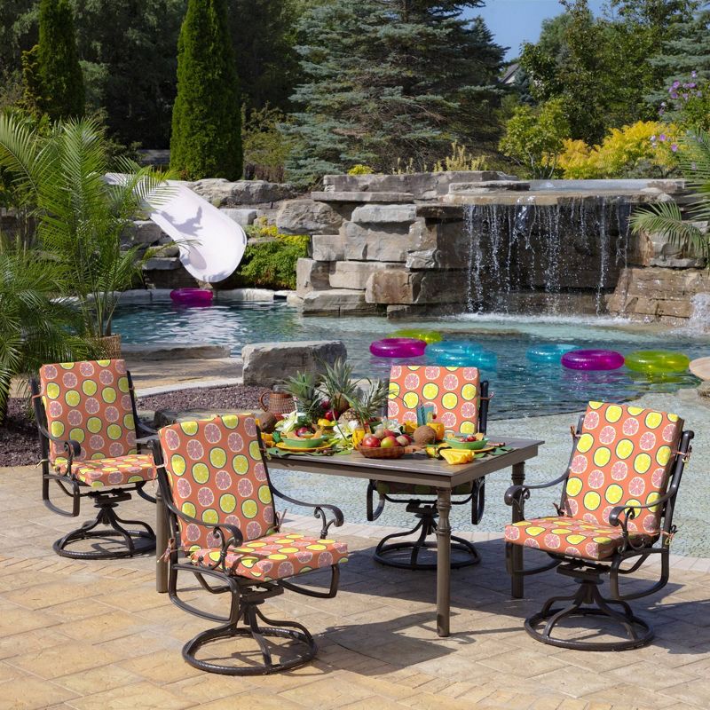 Arden Selections Watercolor Citrus Outdoor High Back Dining Chair Cushion