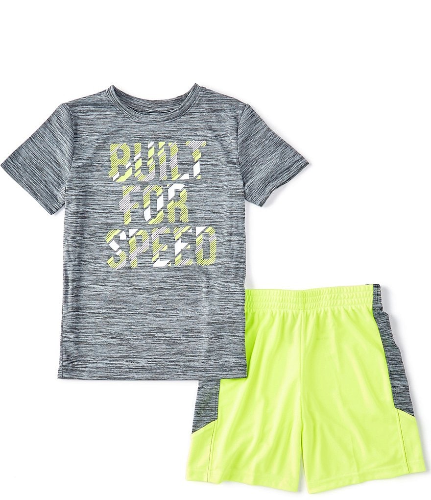 Champion Little Boys 2T-7 Short-Sleeve Script Logo Tee & Short Set