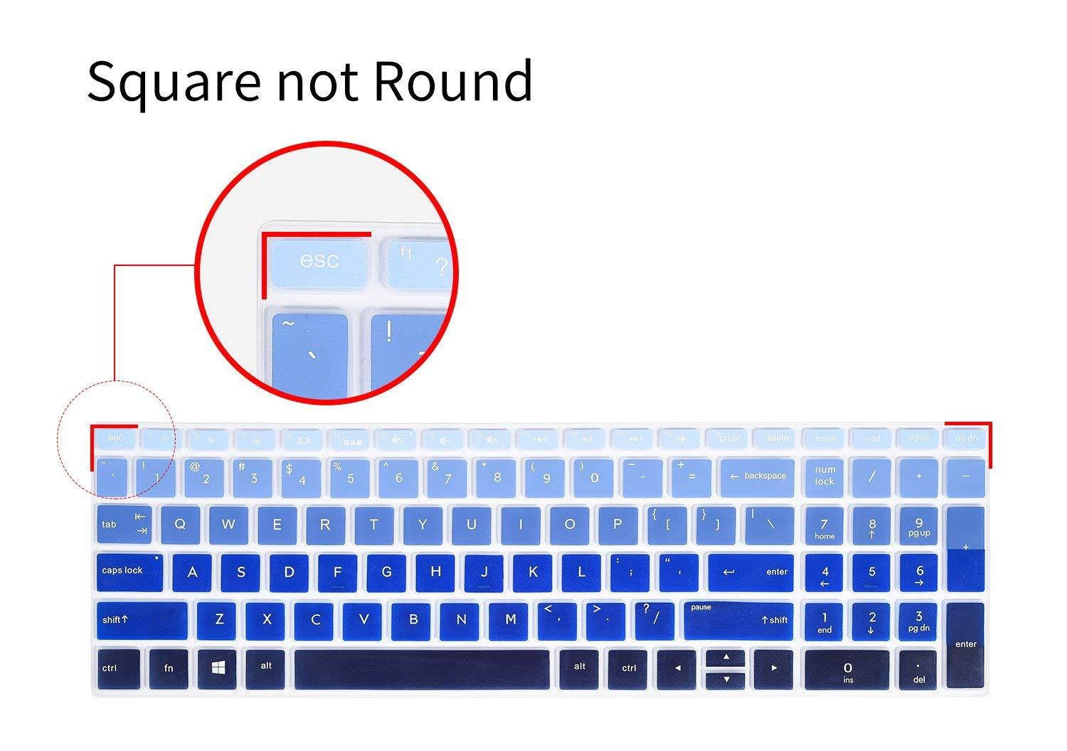 For HP Laptop Keyboard Cover For for 2018 HP ENVY x360 2-in-1 15.6" Touch-Screen Laptop/2018 Newest HP Pavilion 15.6 Inch Series/2018 HP Envy 17.3" Touch-Screen Laptop, Gradual Blue