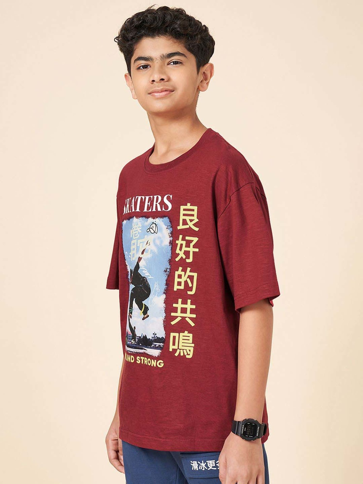 Coolsters by Pantaloons Boys Tibetan Red Cotton Printed T-Shirts