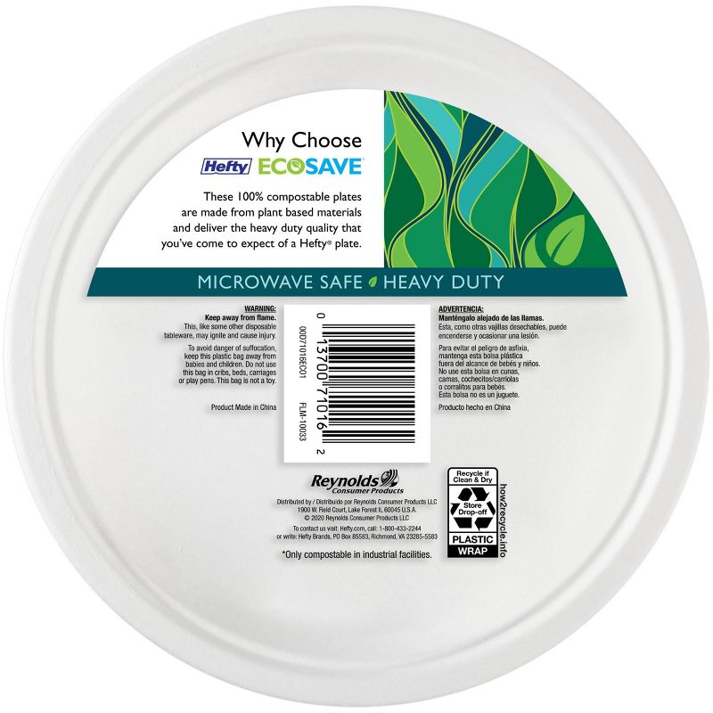 Hefty EcoSave Molded Fiber Paper 10 1/8" Plates - 16ct