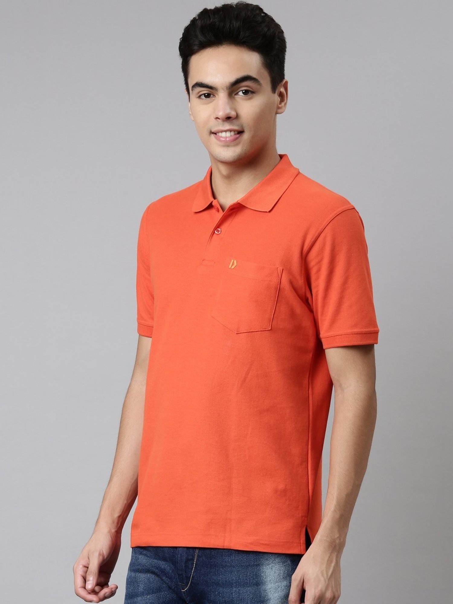 Dixcy Scott Maximus Orange Cotton Regular Fit Polo T-Shirt