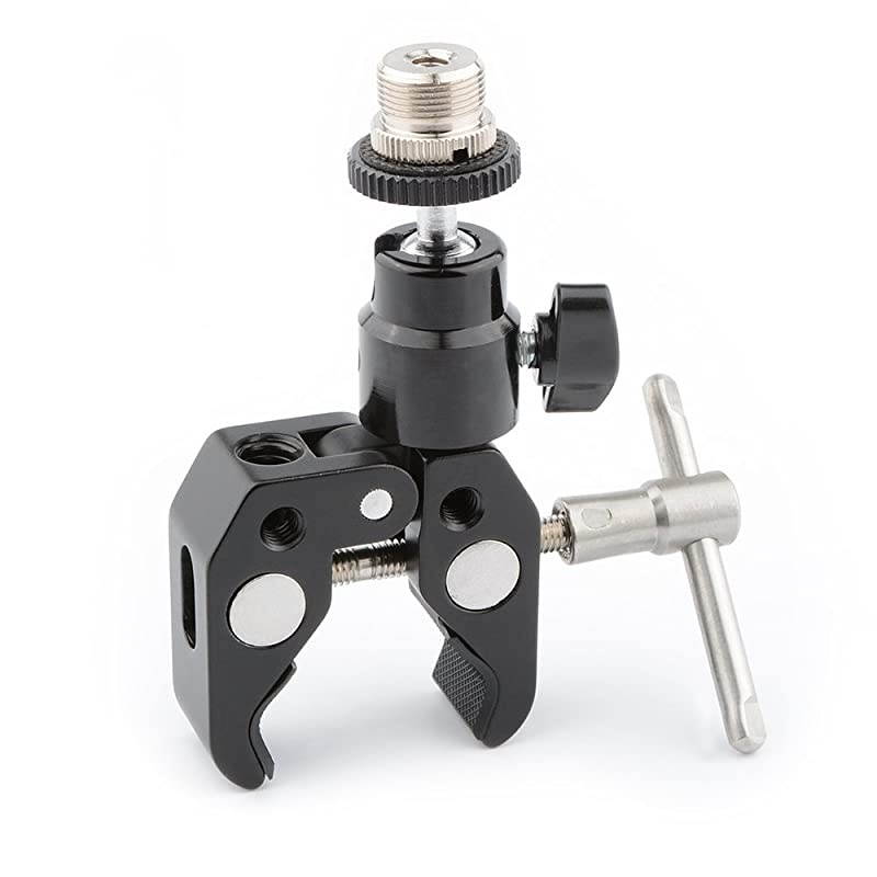Crab Clamp Articulated 1/4 Mini Ball Head for Microphones