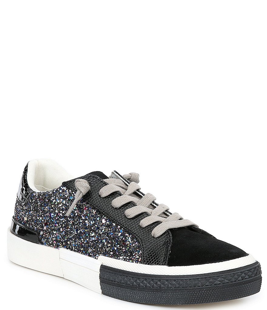 Kurt Geiger London Lexi Eagle Glitter Leather Lace-Up Sneakers