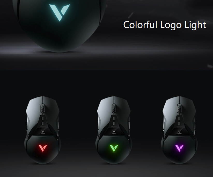 Rapoo VT950 USB Charging,  2.4GHz Wireless and USB Wired Dual Modes 16000DPI Ergonomic Design,Cool Exterior Black Gaming Mouse for Both Hands