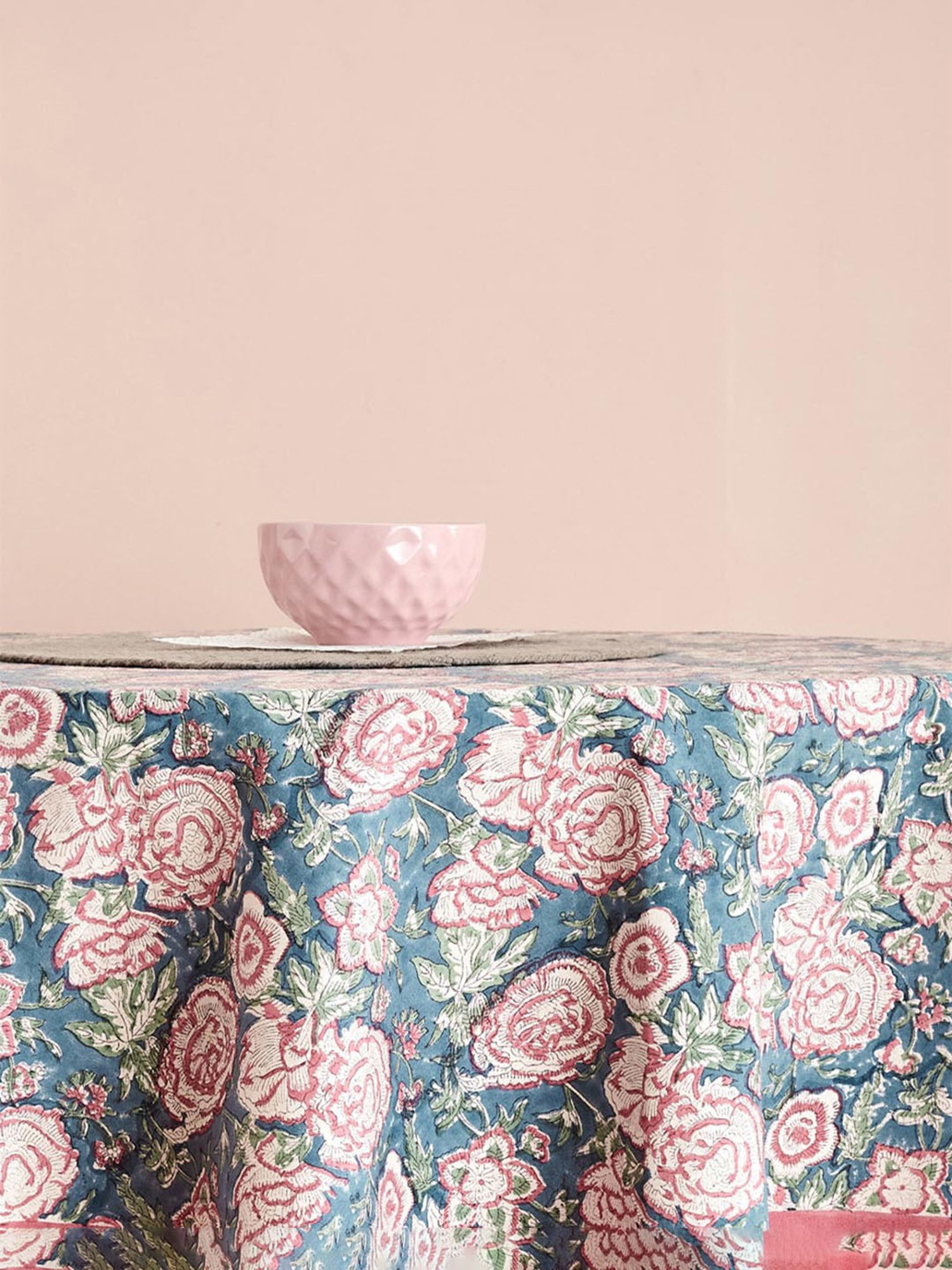 Fabindia Multicolor Cotton 116 TC 163 GSM Gulab Khas Round Dining Table Cover - Set of 6