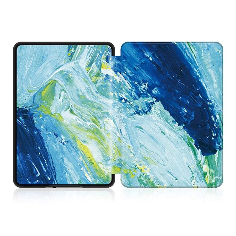 WaterSafe Case for Kindle Paperwhite 2018 PU Leather Smart Cover with Auto WakeSleep Fits  the latest Kindle Paperwhite Leather Cover 10th Generation2018K10 The Oil Painting