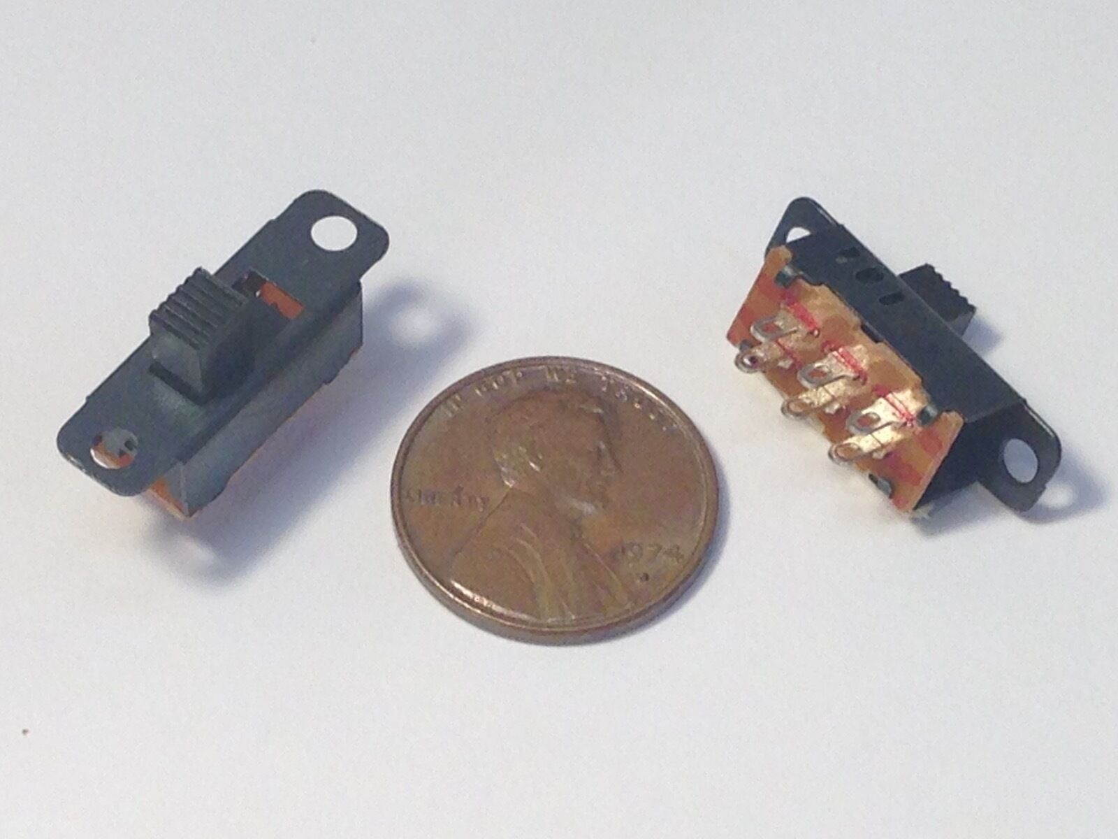 10 PCS Mini DPDT Slide Switch On/Off/On PCB 6P 23.3x7.3mm pitch row 19mm toggle