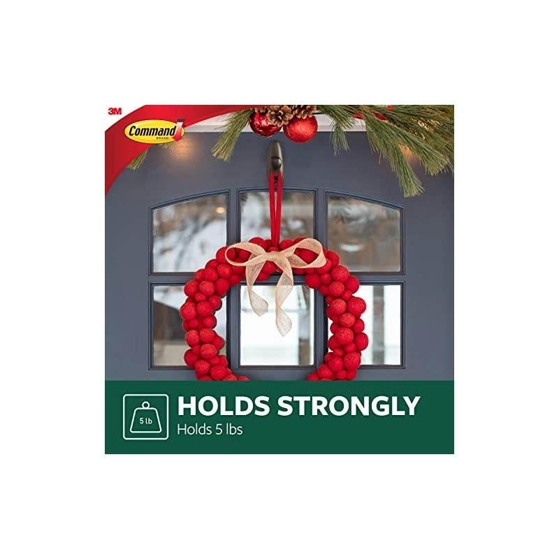 Outdoor Large Bronze Metal Hook, 1-Hook, 2-Strips, Decorate Damage-Free