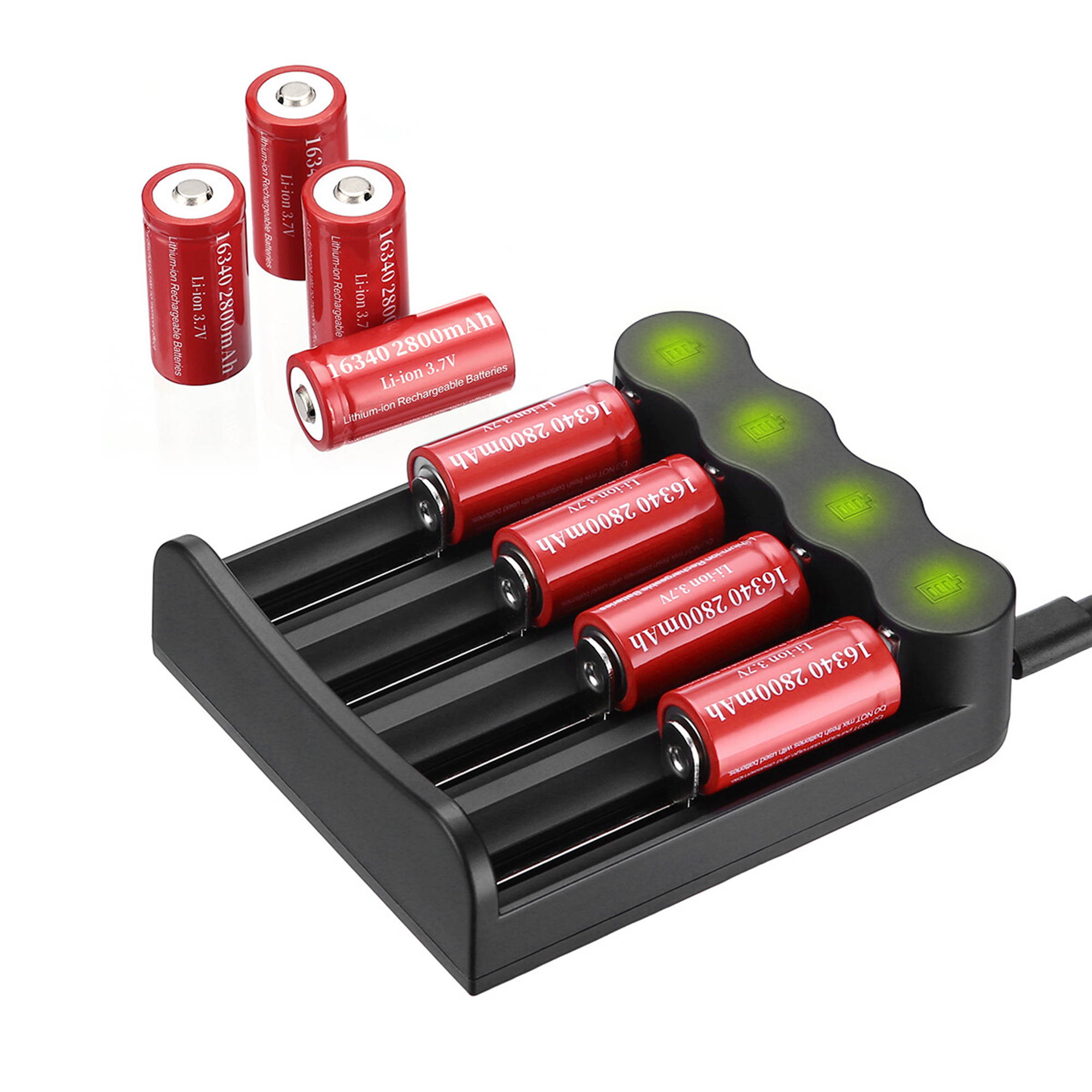 4 piece 2800mAh 14500 3.7V Li-ion Rechargeable Batteries for Torch Camera Flashlight