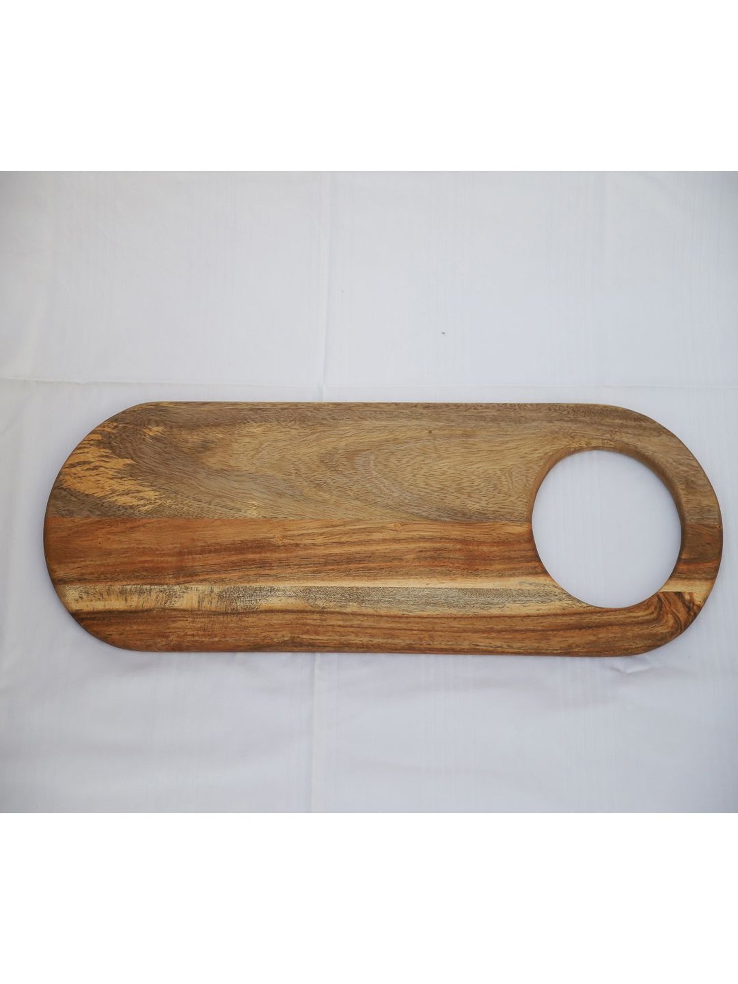 ICRAFT Sahira Cream & Brown Mango Wood Long Platter - Set of 1