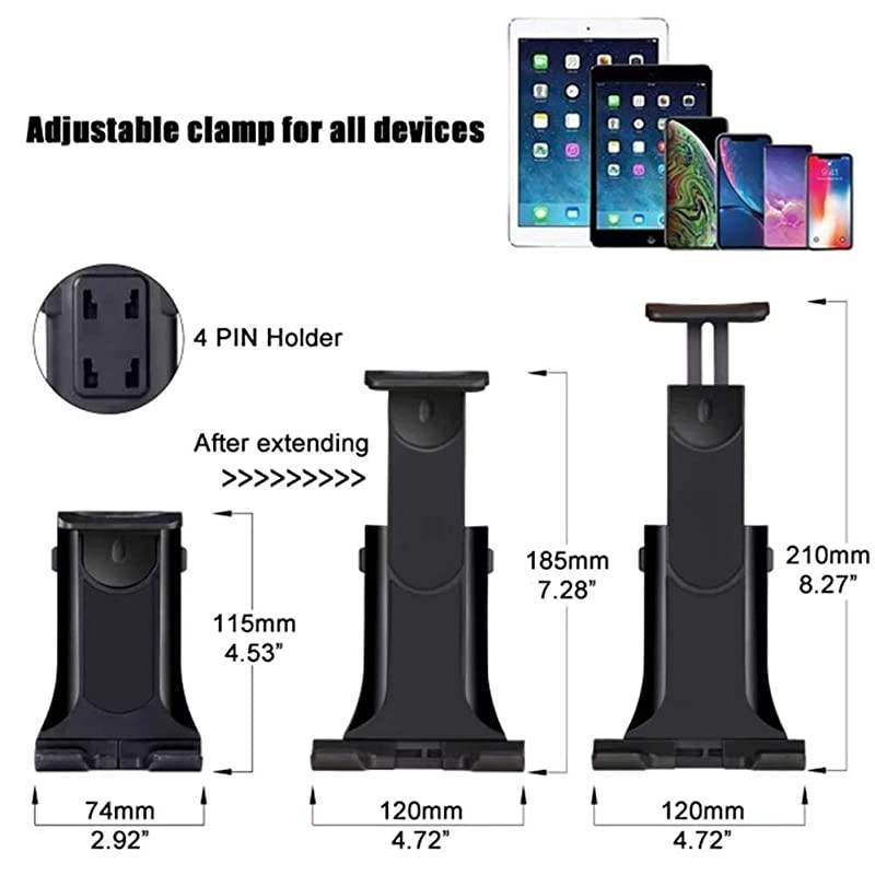 Cup Holder Tablet Mount  2in1 Tablet and Smartphone Adjustable Swing Cradle with Extended Cup Car Mount Holder Compatible with Apple iPad iPhone Samsung Asus Tablet Smartphone