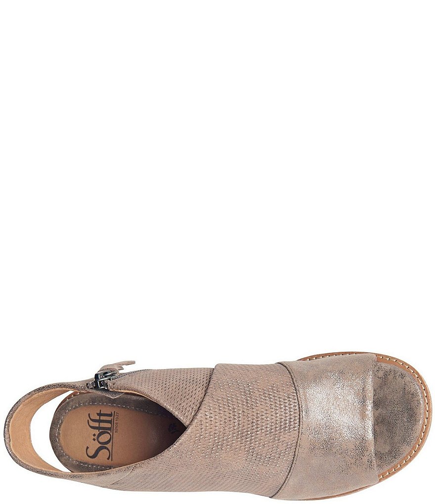 Sofft Natalia Perforated Metallic Suede Sandals