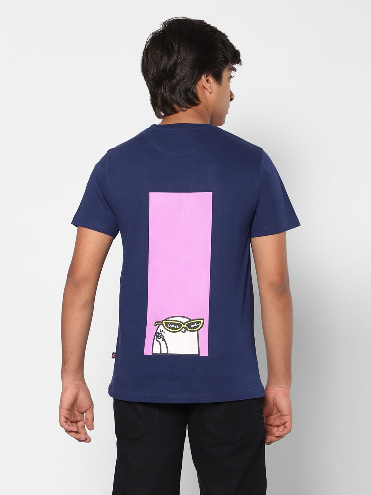 TeenTrums Boys Navy Solid T-Shirt