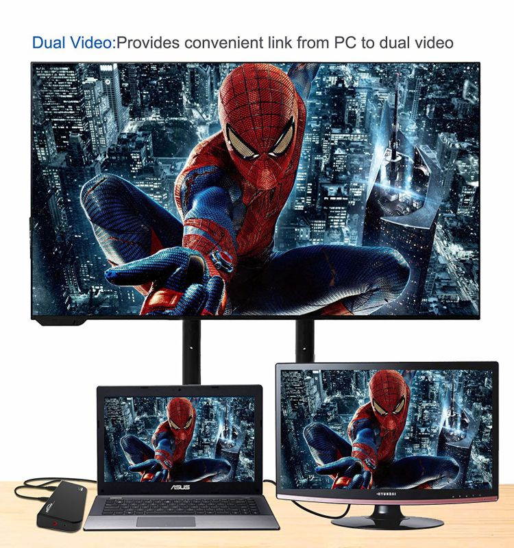 Notebook Port Replicators Dock, Multi-function USB 3.0 Universal Laptop Docking Station, Dual Display with HDMI & DVI / VGA, Gigabit Ethernet, Audio, 6 USB Ports for Laptop, Ultrabook and PCs