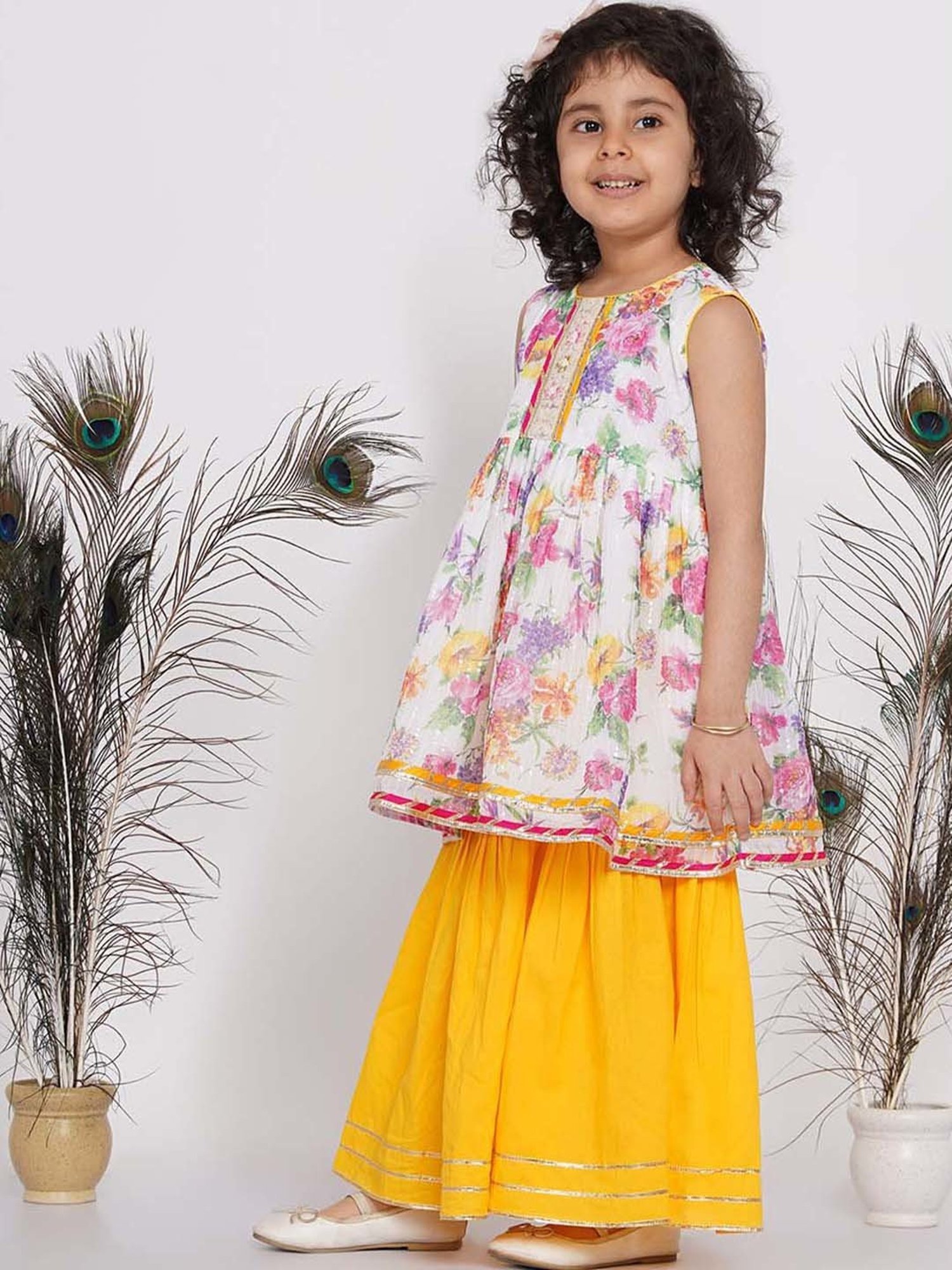 Peppermint Kids Navy Regular Fit Kurta Set