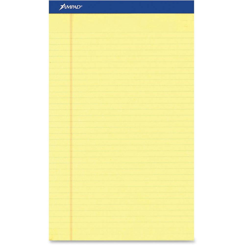 Ampad Perforated Writing Pad 8 1/2 x 11 3/4 Canary 50 Sheets Dozen 20220