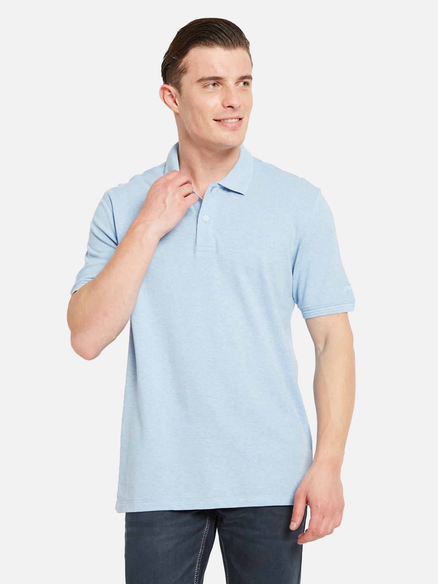 Octave Sky Blue Regular Fit Polo T-Shirt