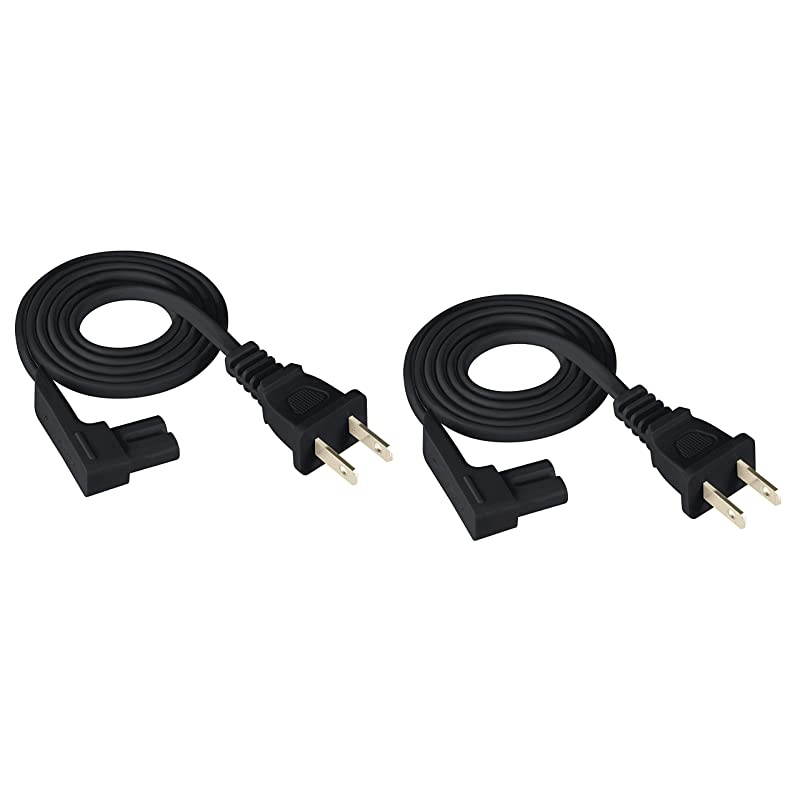 3ft 2Pack Power Cord Compatible with Sonos Play One Sonos Play1 and Sonos One SL Speaker Compatible with Sonos Play One Power Cable Cord Standard Black