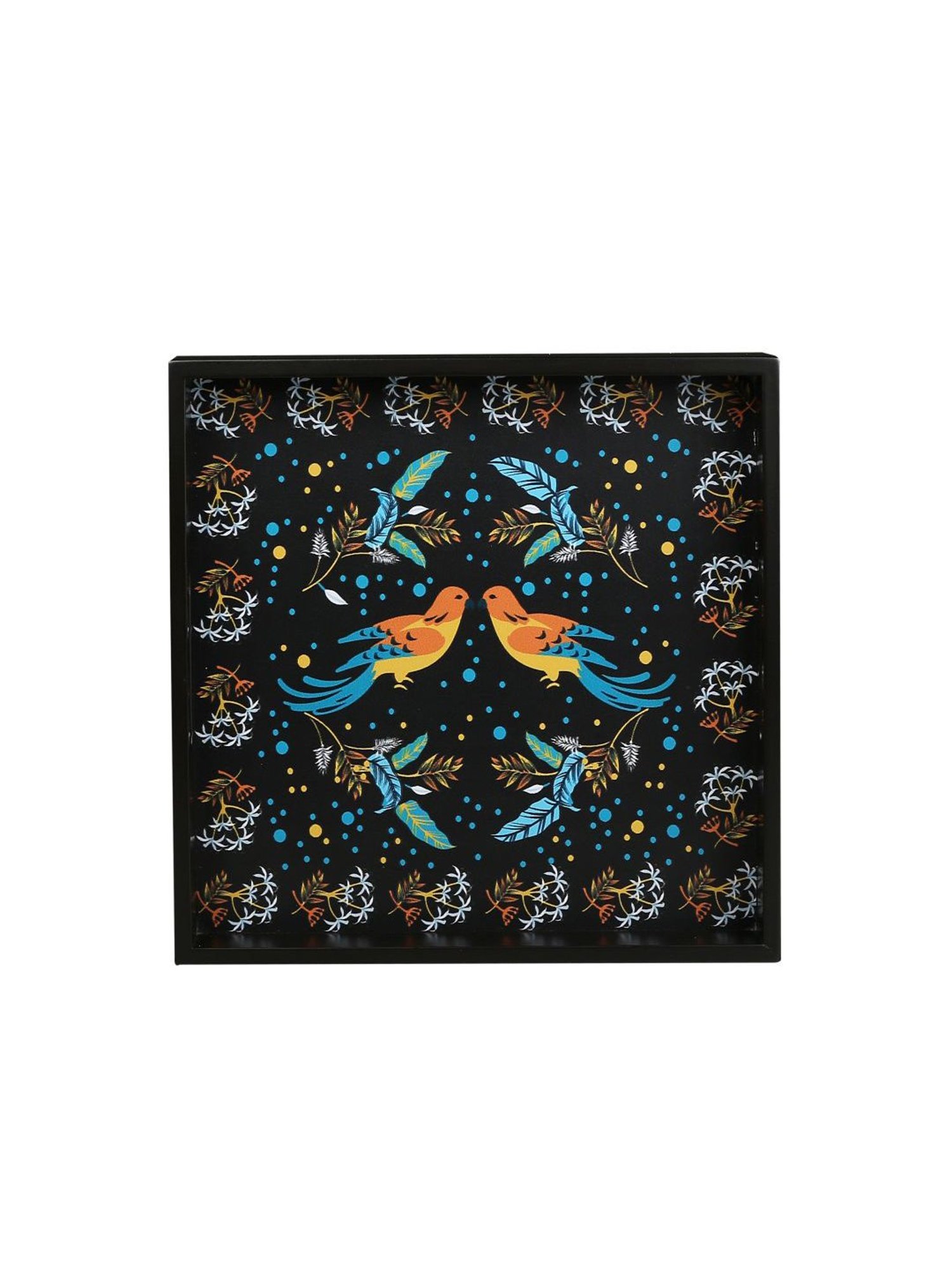 Crayton Birds Printed MDF Square Serving Tray - Set of 1