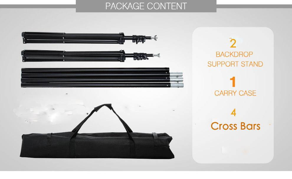 Background Support Stand Photo Backdrop Crossbar Kit Lighting Studio Tripod Set