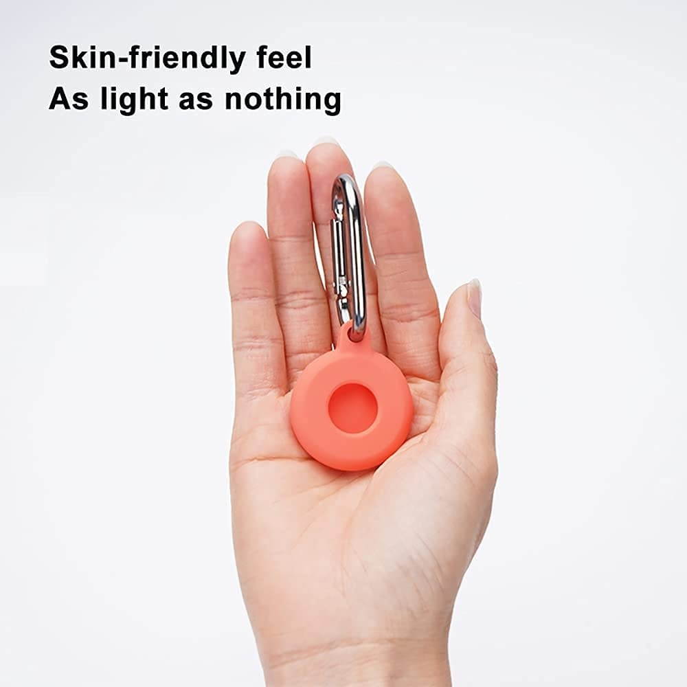 (2 Pack) Kids/Adults Anti-Lost Bracelet for AirTag, iZi Way Soft Silicone Wristband Watch Band Waterproof Protective Case Cover Holder for Apple Air Tag Tracker - Orange/Yellow