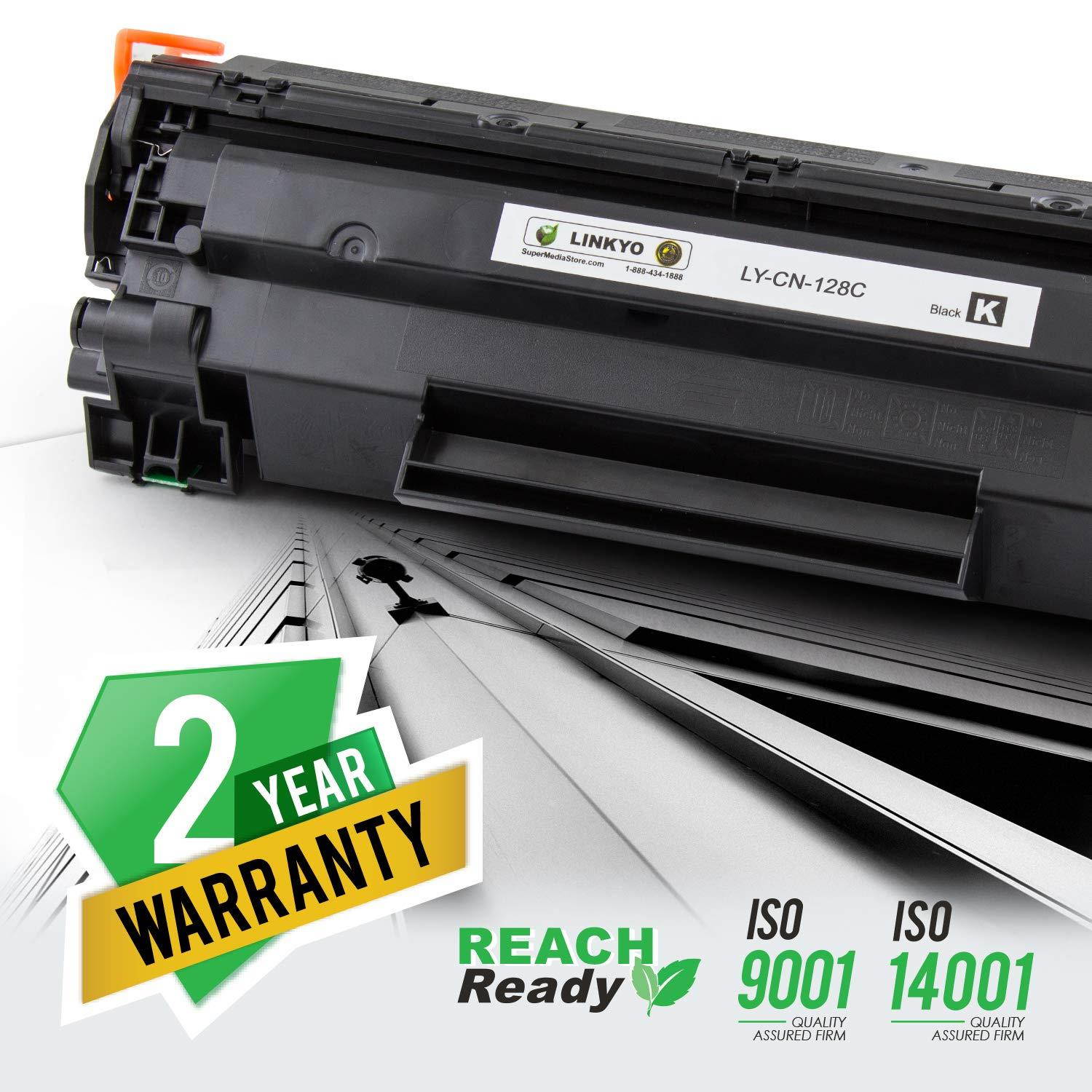 LINKYO Compatible Toner Cartridge Replacement for Canon 128 (Black, 3-Pack)