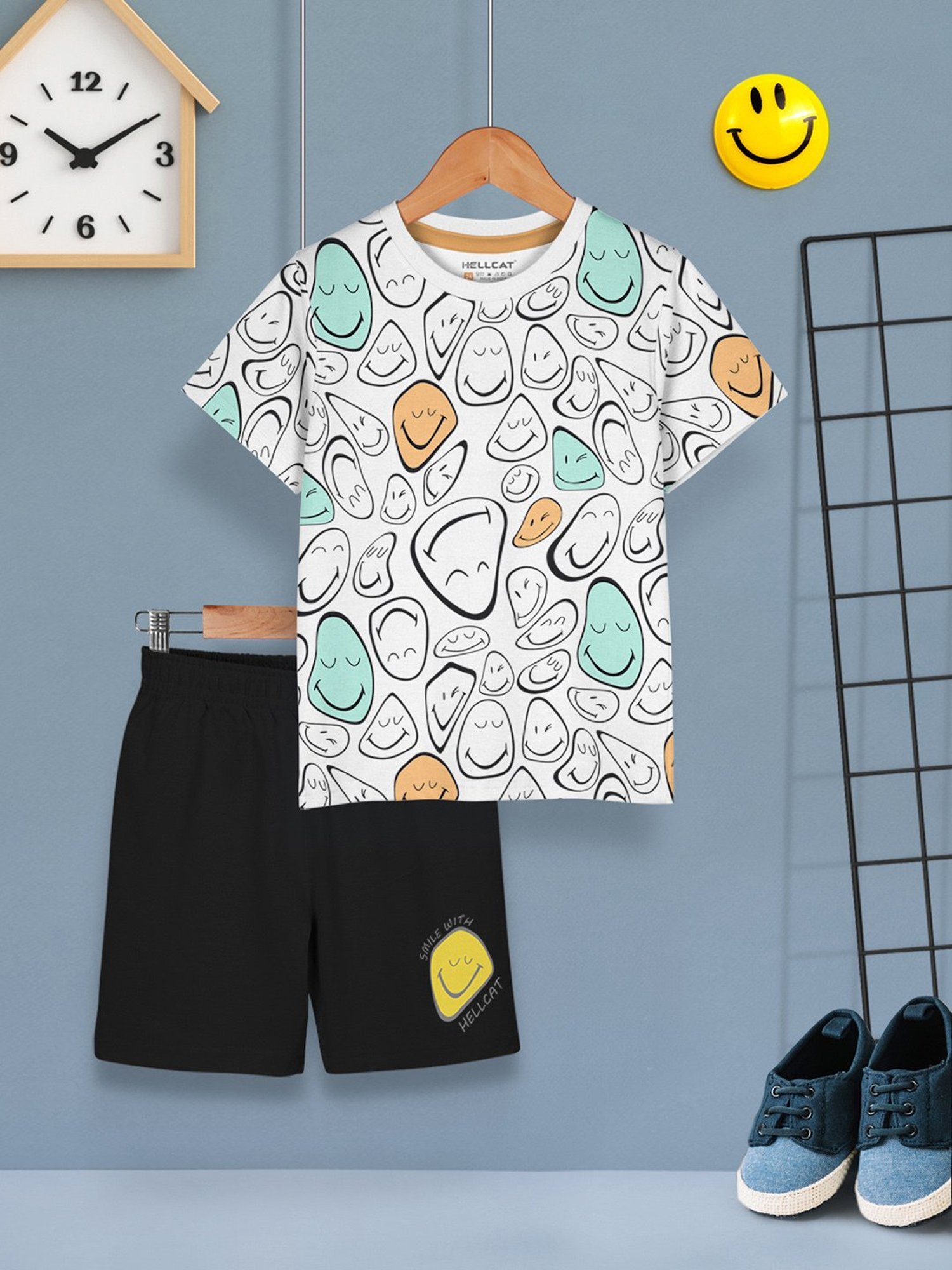 GJ baby Green & White Cotton Camouflage Full Sleeves T-Shirt Set