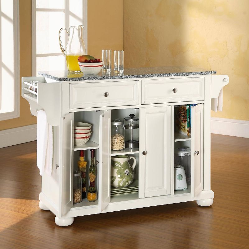 Alexandria Granite Top Full Size Kitchen Island/Cart White - Crosley
