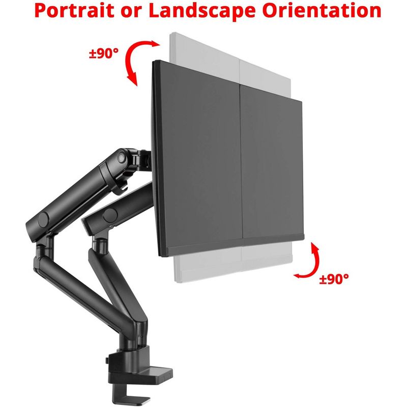 SIIG Mounting Arm for Monitor - Black - 2 Display(s) Supported32" Screen Support - 35.20 lb Load Capacity