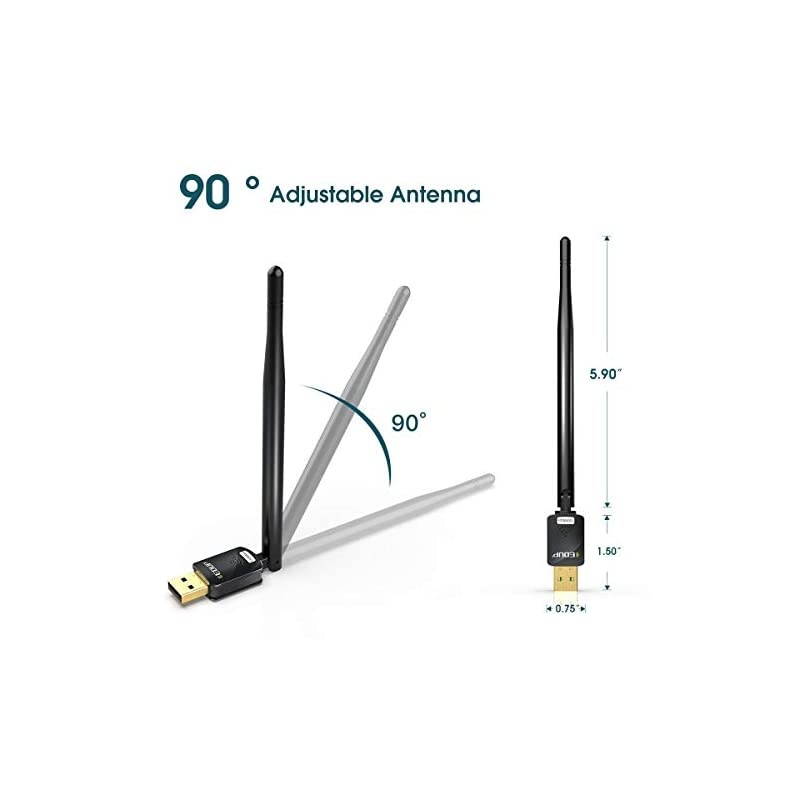 USB WiFi Adapter for PC Wireless Network Adapter for Desktop Dongle High Gain 6dBi Antenna Support Desktop Laptop Compatible with Windows 1087XPVISTA MAC 1061011