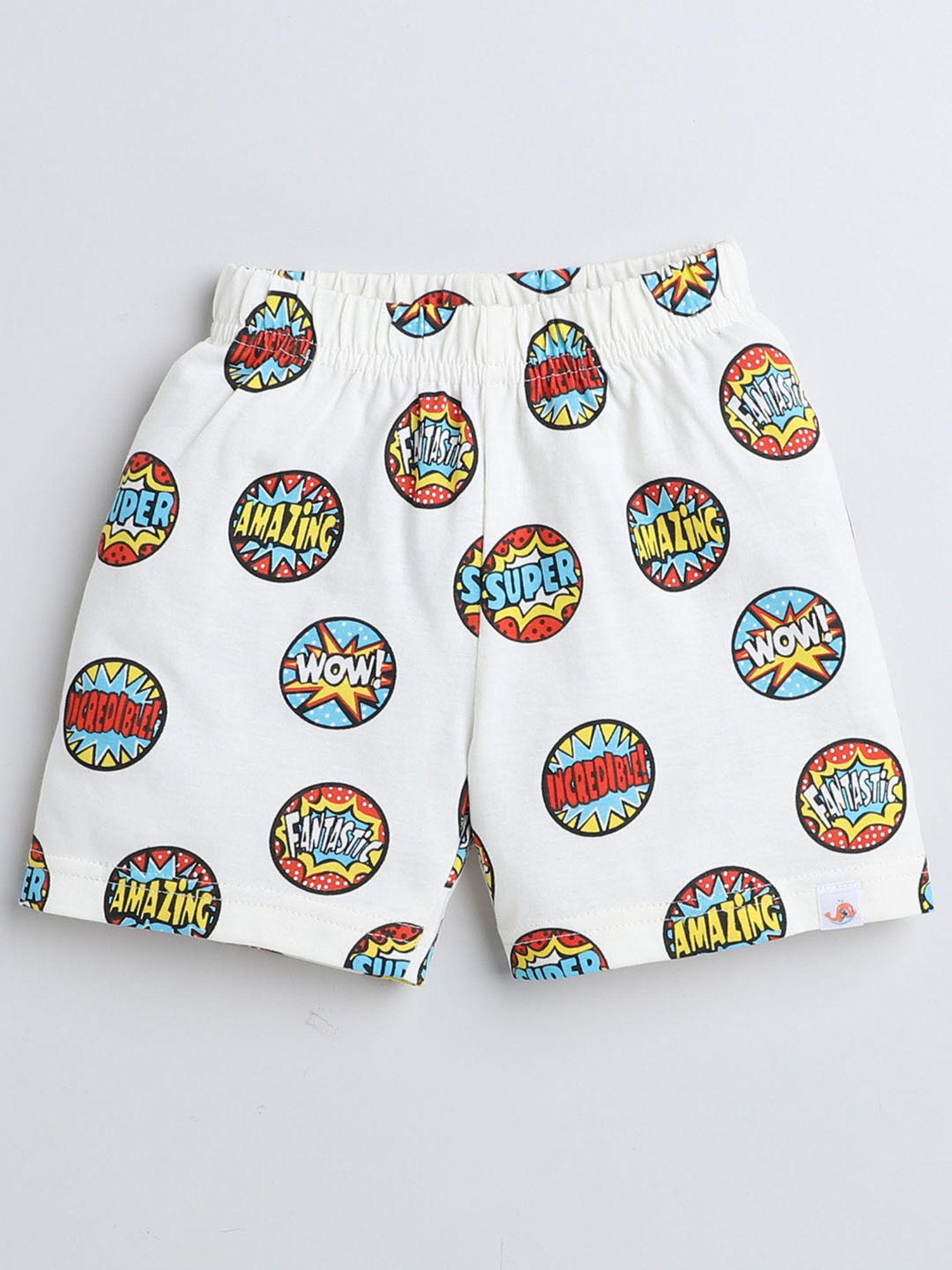 Bumzee Kids Maroon & White Printed T-Shirt with Shorts